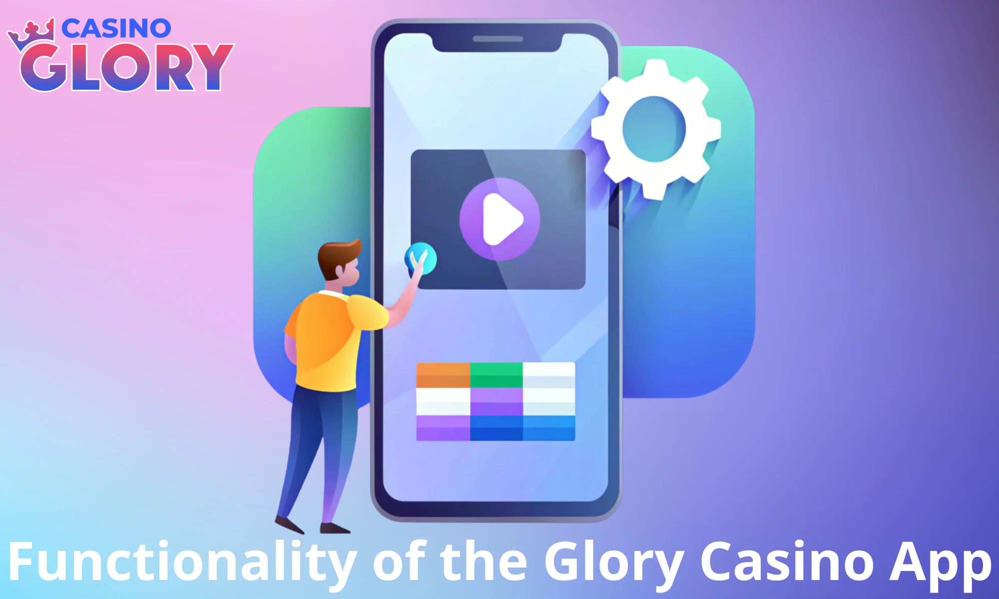 A list of benefits available to users of the Glory Casino app.